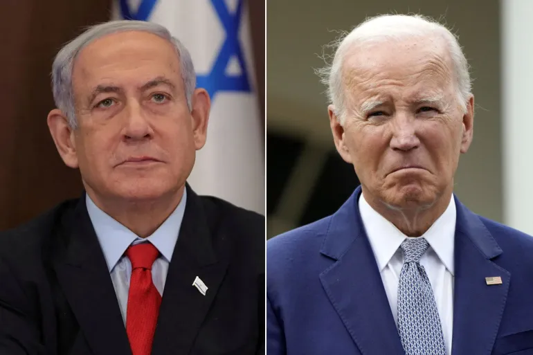 Le président américain Joe Biden (à droite) et le Premier ministre israélien Benjamin Netanyahou