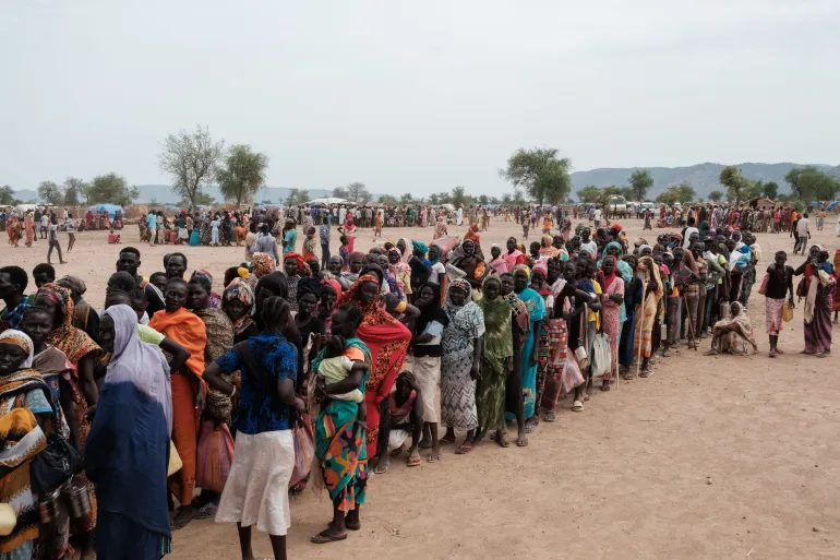 Camp de personnes déplacées internes à Agari, Soudan du Nord, le 17 juin 2024.
