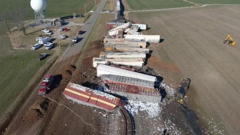 Déraillement d'un train de fret aux États-Unis : fuite de soufre fondu