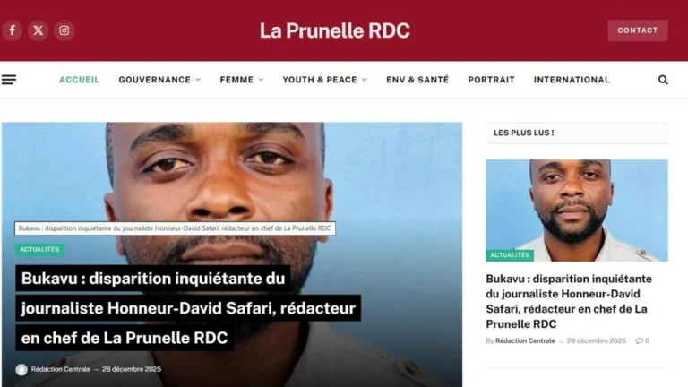 Disparition inquiétante d’un journaliste congolais à Bukavu