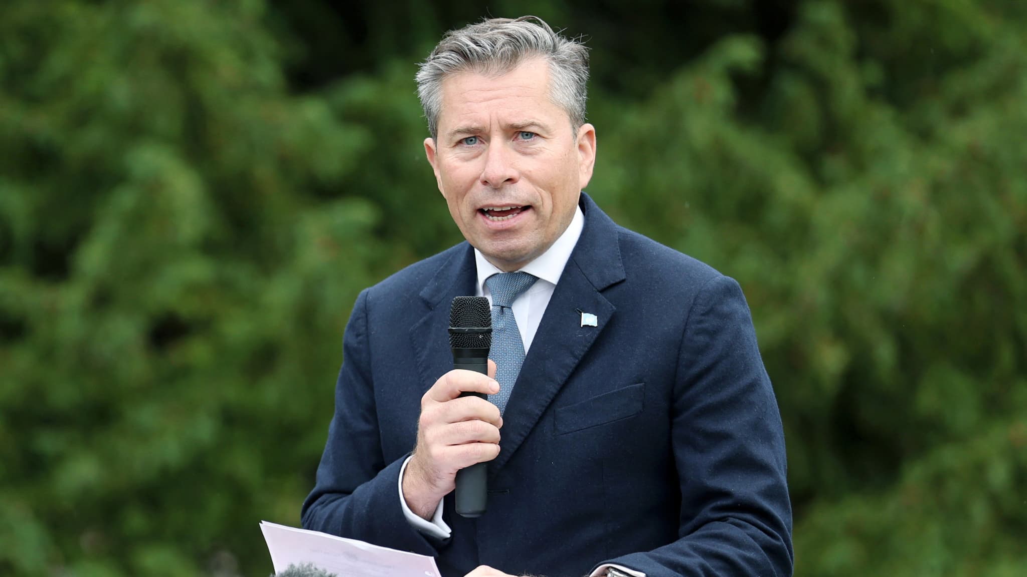 Tom Fletcher lors d'une conférence à New York