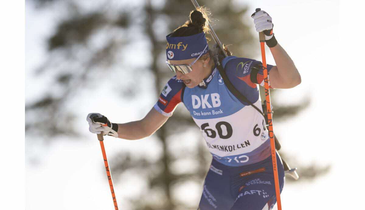 Julia Simon lors de son retour en équipe de France à Hochfilzen