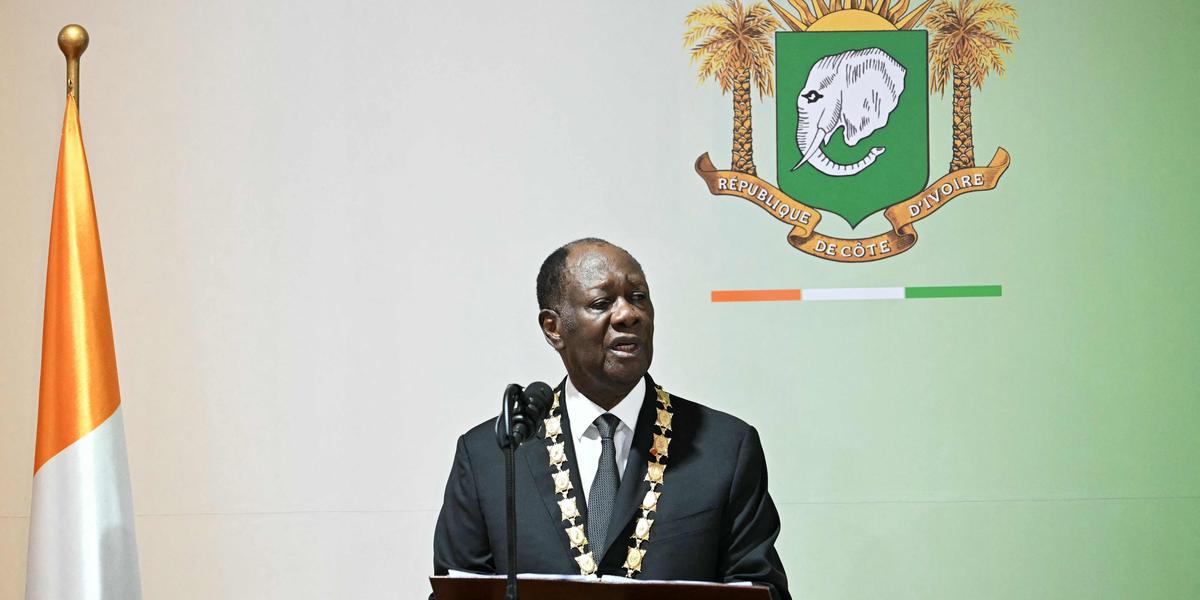 Ouattara lors de l'investiture à Abidjan