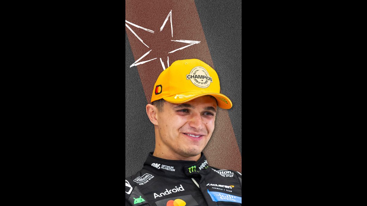 Portrait de Lando Norris après son titre mondial