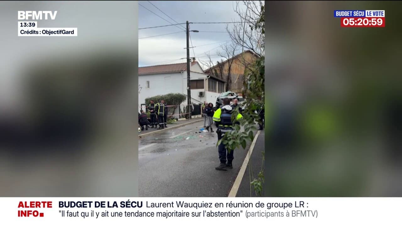 Vue générale des secours après l'accident à Alès