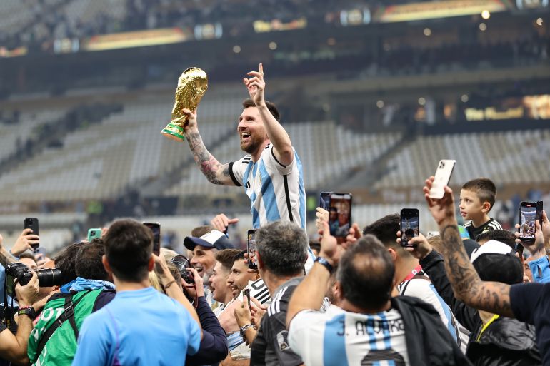 Lionel Messi célébrant la Coupe du Monde 2022