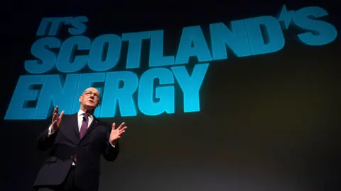 John Swinney s'exprimant lors d'un événement de campagne pour l'indépendance