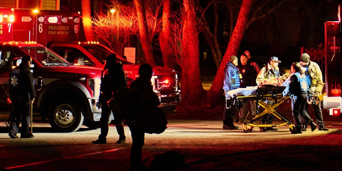 Vue générale du campus de Brown après la fusillade