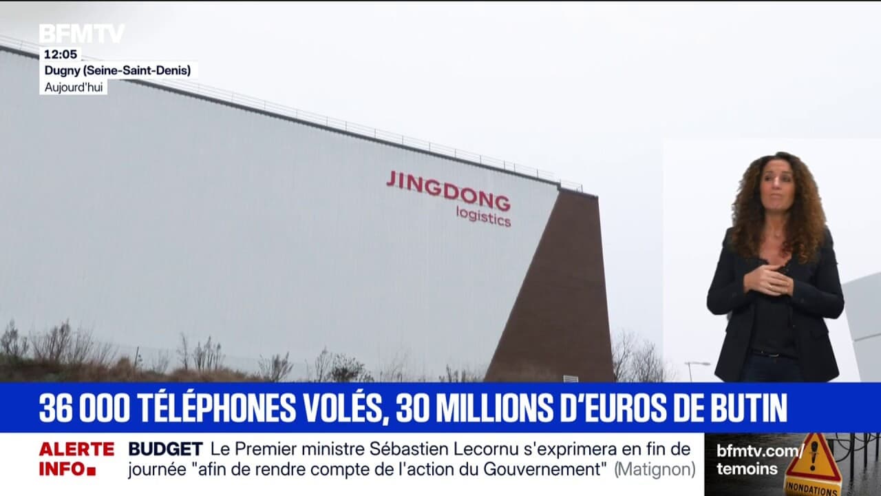 Entrepôt Dugny vol massif téléphones et ordinateurs
