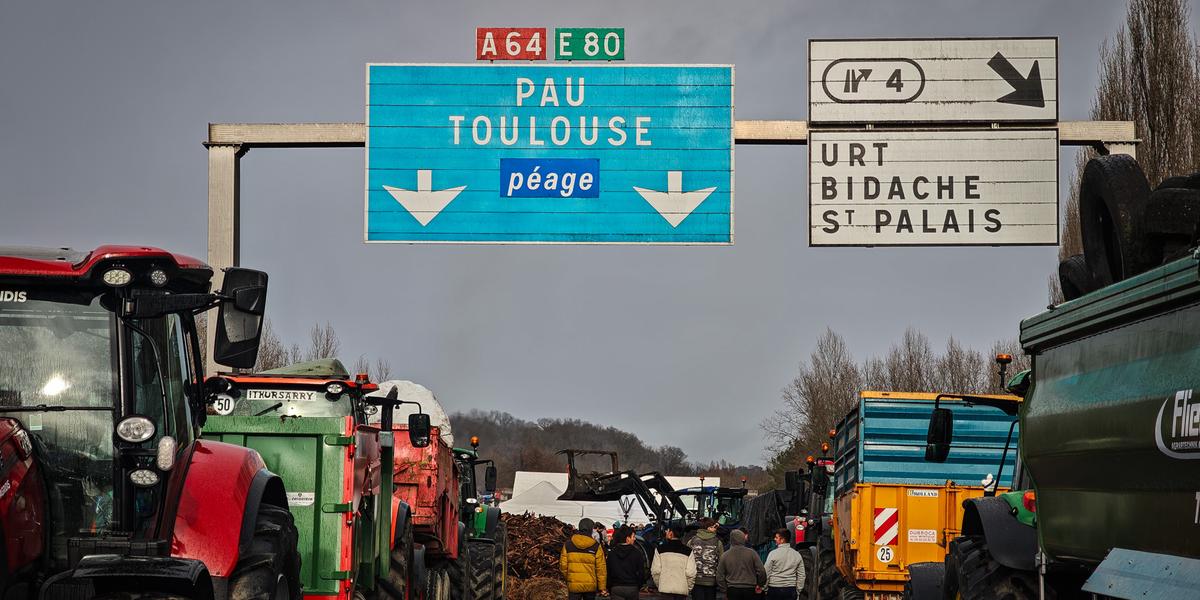 Vue des blocages routiers dans le Sud-Ouest