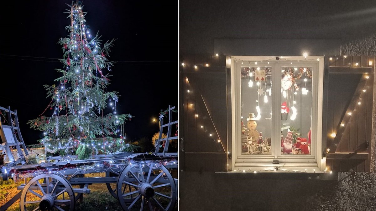 Décorations de Noël dans le village de Gez