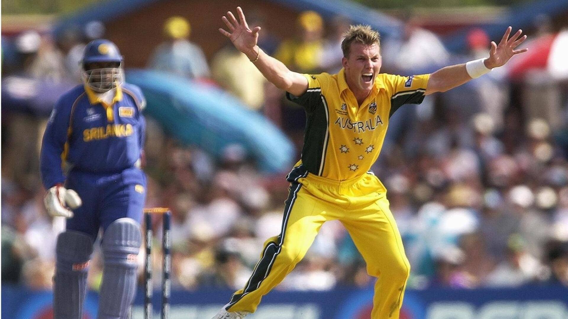 Brett Lee légende du cricket australien en action