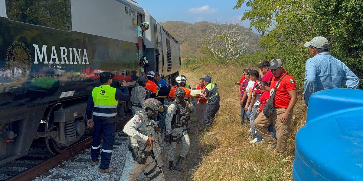 Train déraillé au Mexique Oaxaca après l'accident
