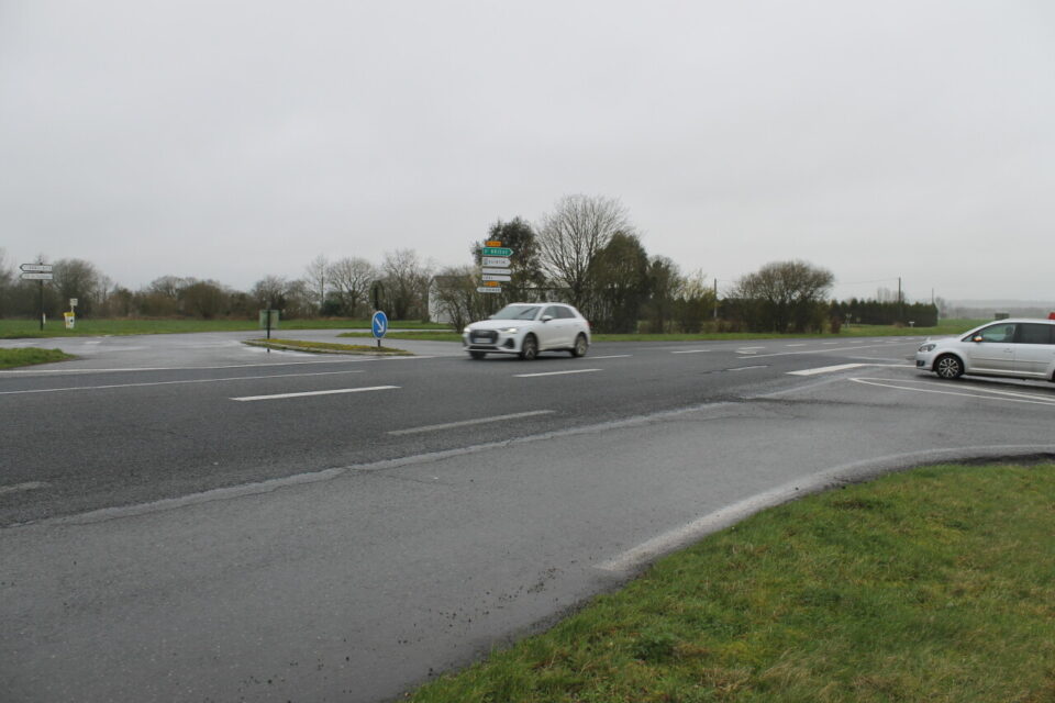 Le Tourlanquin, carrefour dangereux près de Saint-Hervé