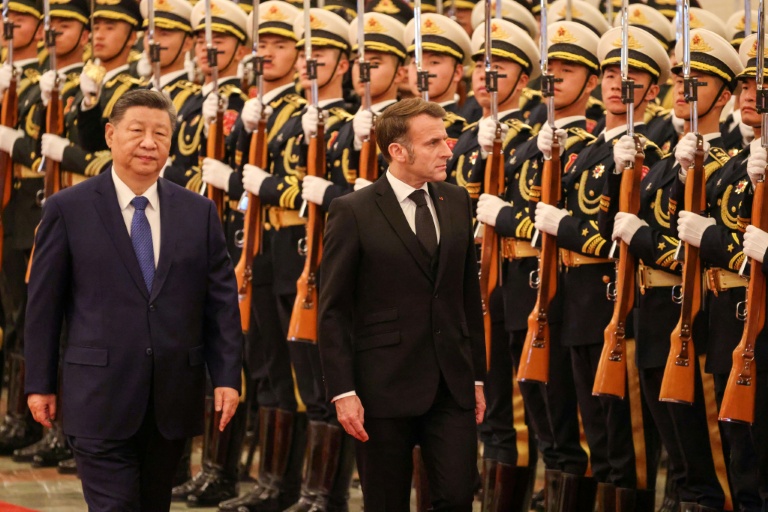 Macron et Xi Jinping lors d'une visite d'État à Pékin
