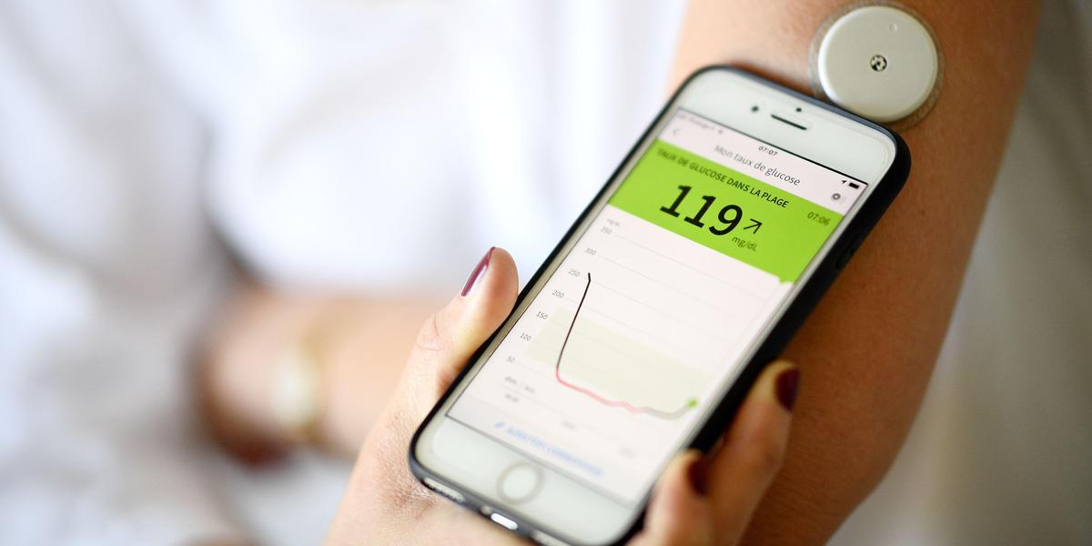 Capteur de glycémie FreeStyle Libre en gros plan