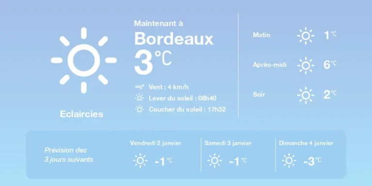 Gelées et éclaircies le 1er janvier 2026 dans le Sud-Ouest et l'Yonne