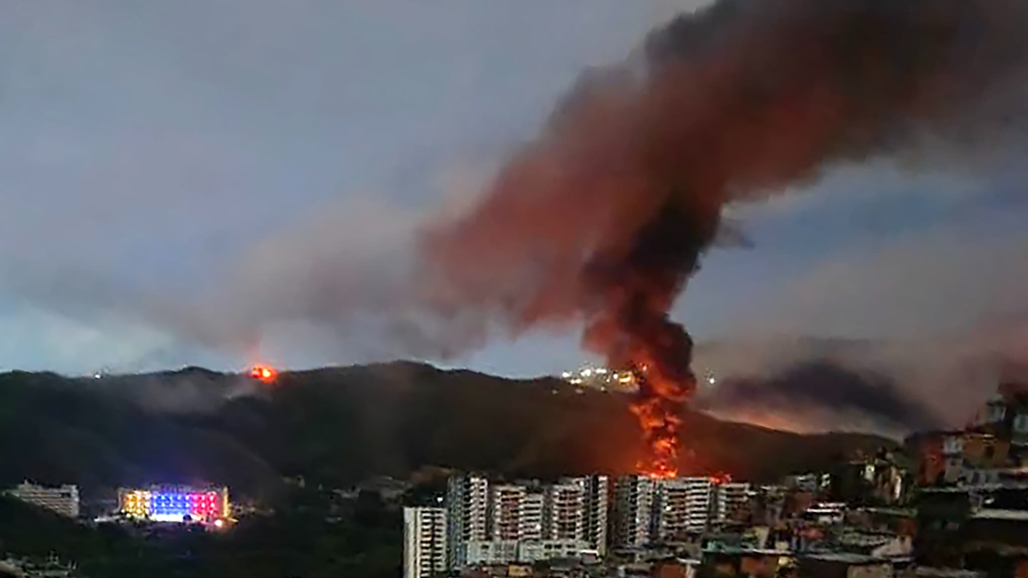 Vue aérienne de Caracas après les frappes américaines
