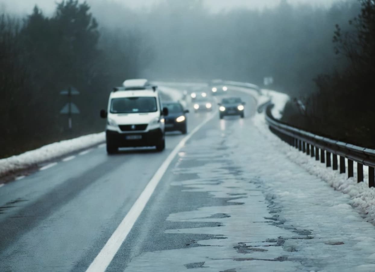 Routes bretonnes verglacées et dangereuses
