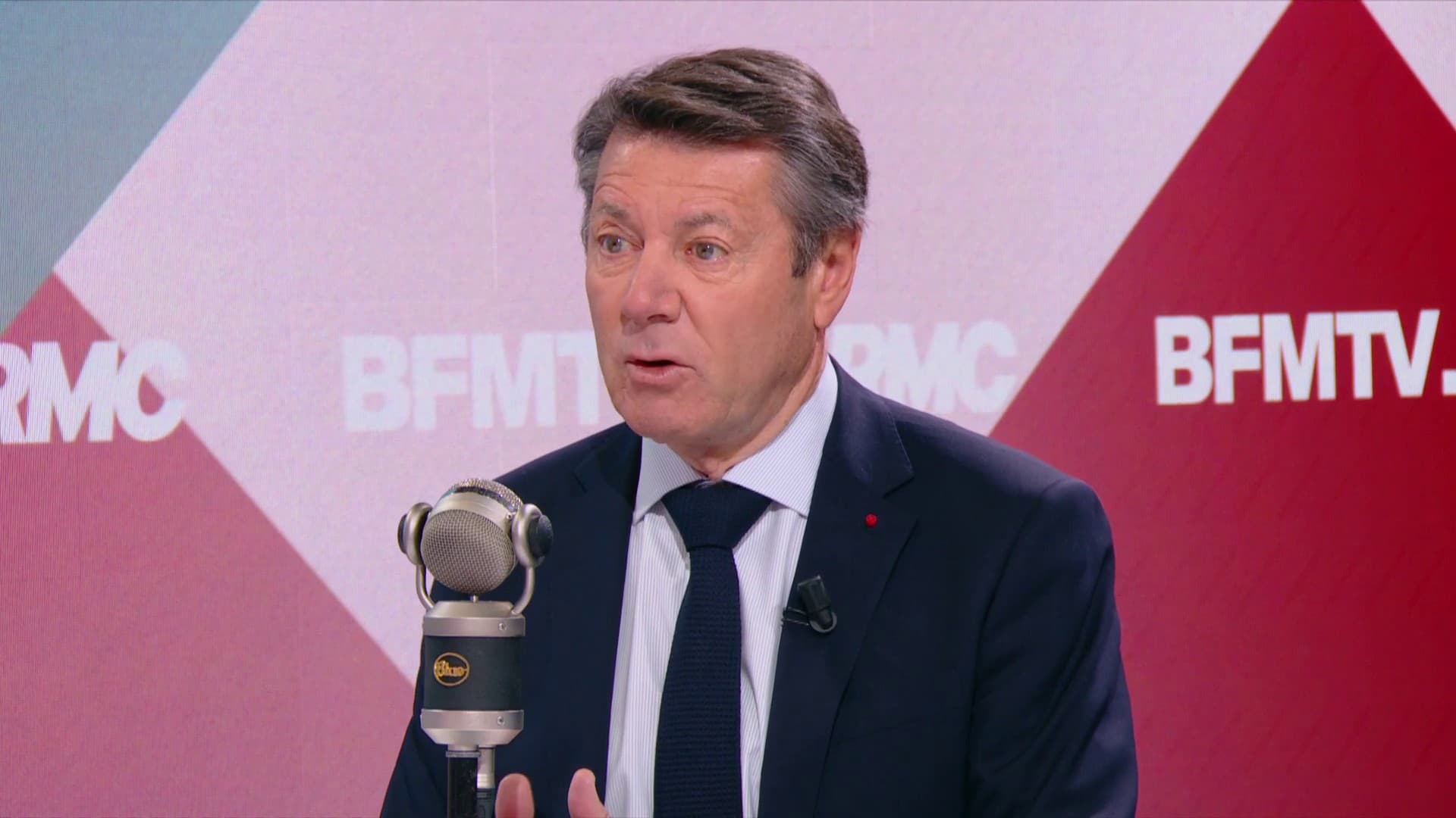 Le maire de Nice Christian Estrosi lors d'une émission BFMTV-RMC
