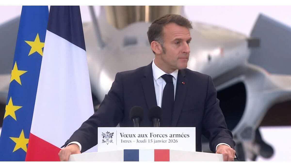 Macron lors des voeux aux armées à Istres
