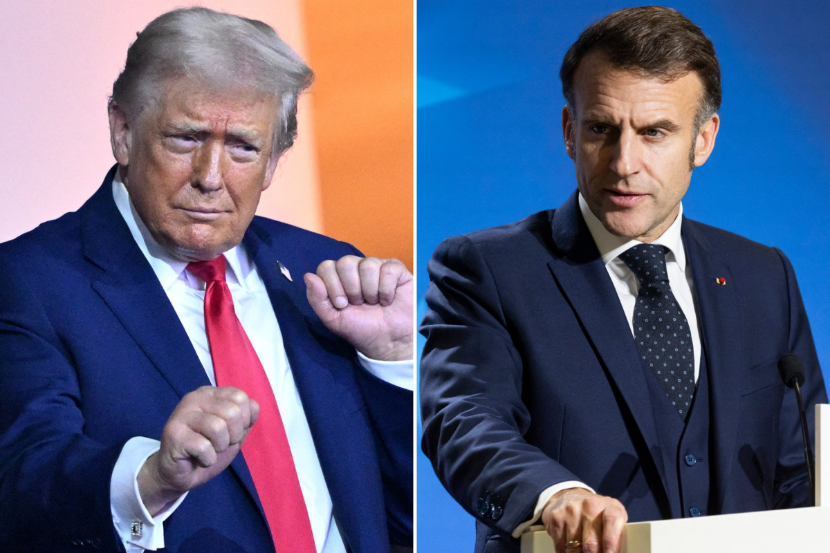Emmanuel Macron et Donald Trump lors d'un échange sur le Groenland