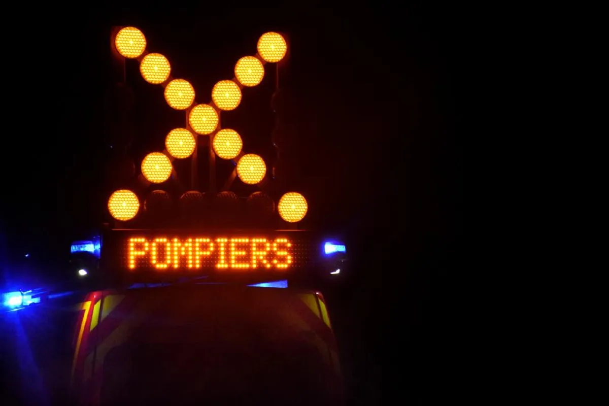 Intervention des secours près du lieu de l'accident à Bonneville