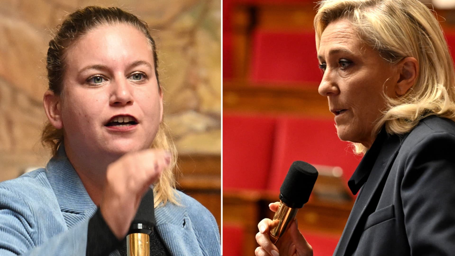 Mathilde Panot et Marine Le Pen à l'Assemblée nationale