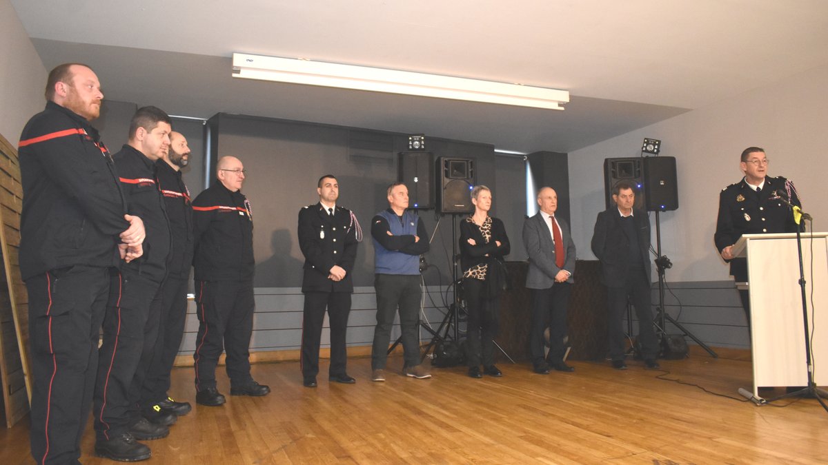 Pompiers à Castelnau d’Auzan-Labarrère lors de Sainte-Barbe
