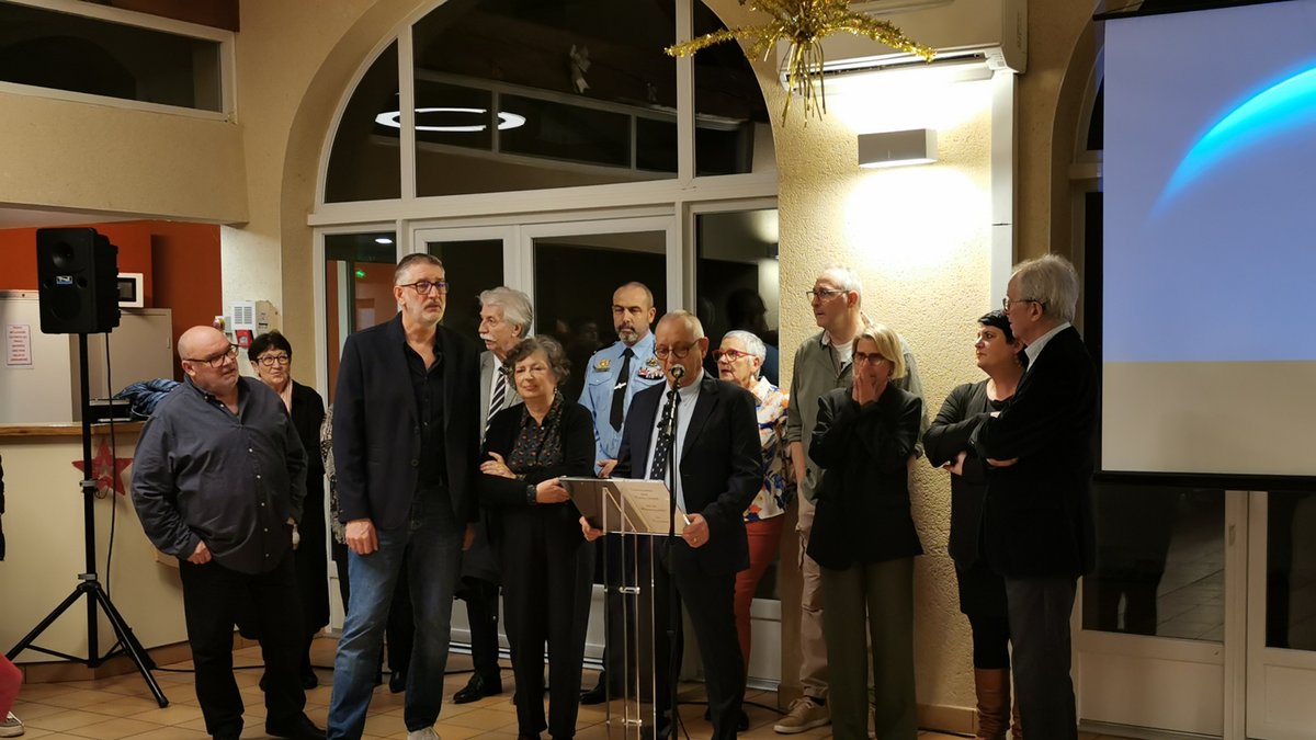 Cérémonie des vœux municipales à Peyrens, maire et élus