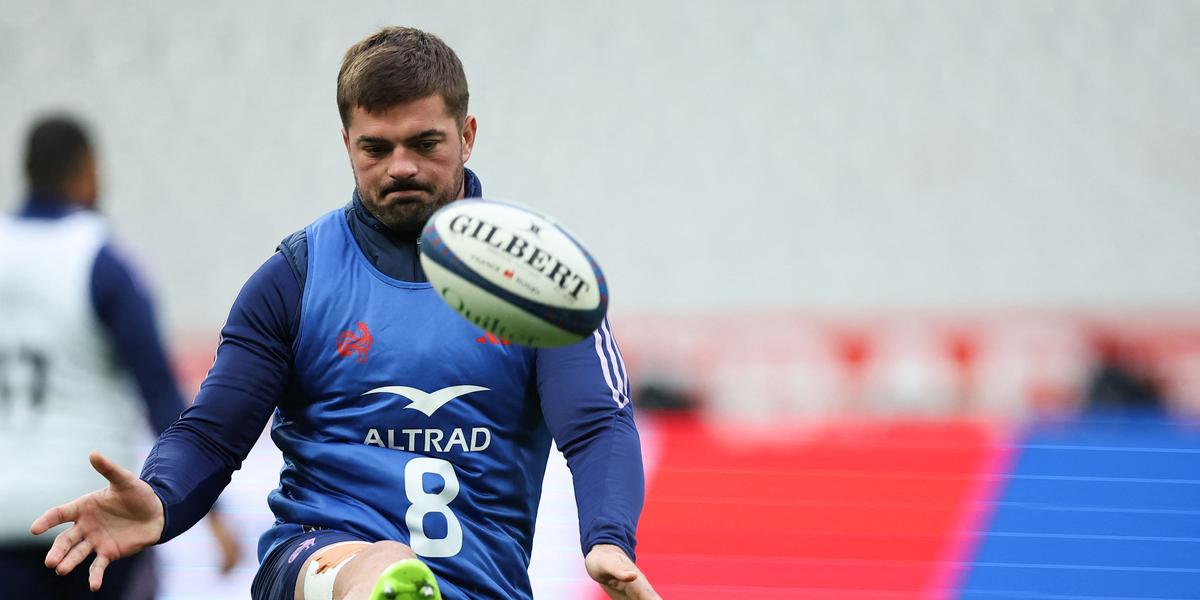 Grégory Alldritt lors d'un entraînement avec le XV de France