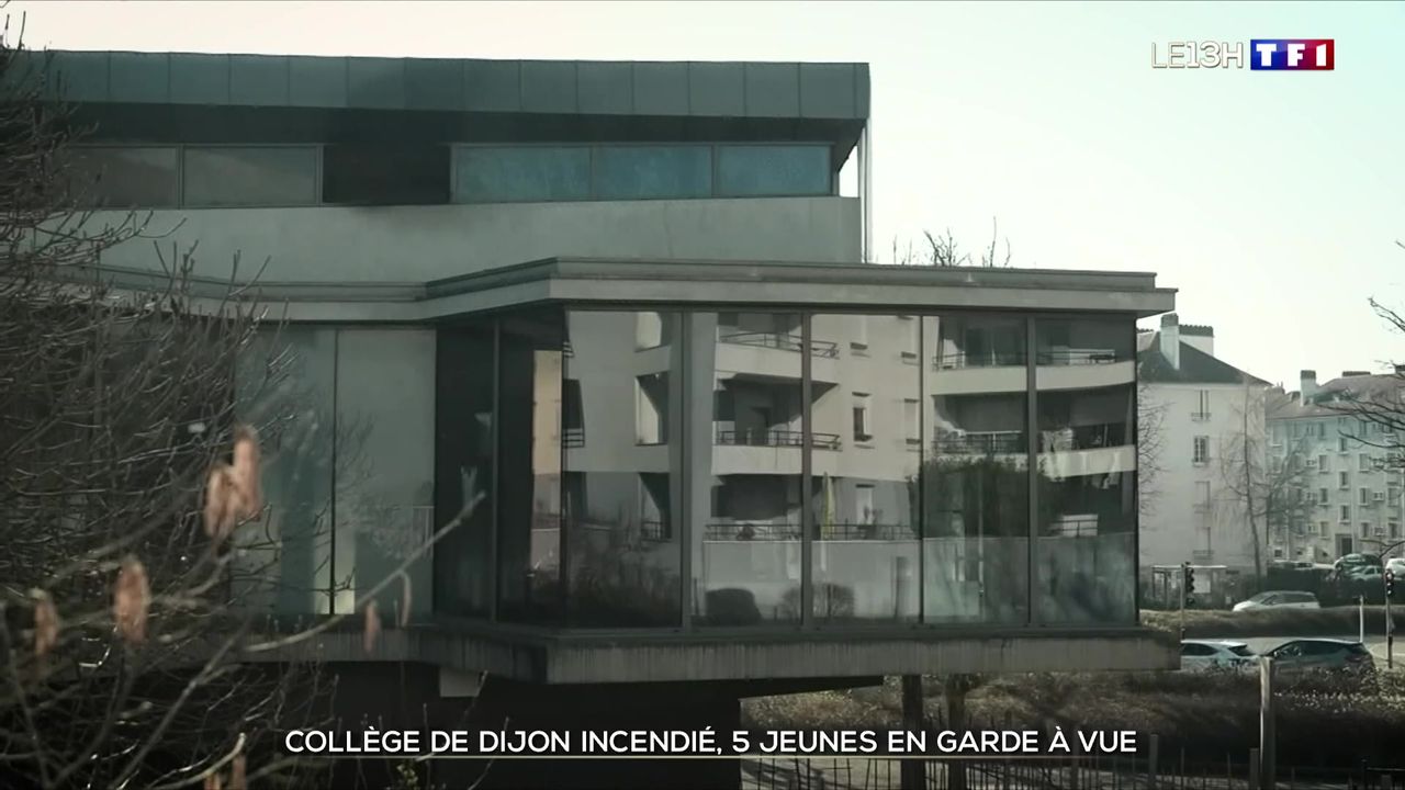 Collège de Dijon incendié - dégâts et personnels de sécurité