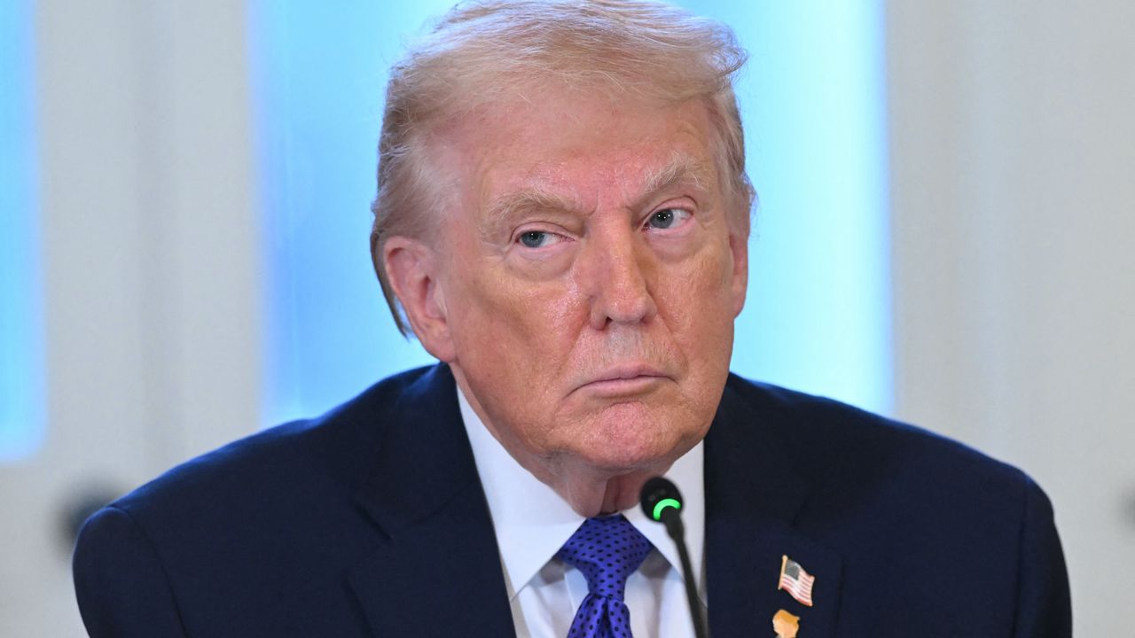 Donald Trump lors d'une conférence à la Maison Blanche