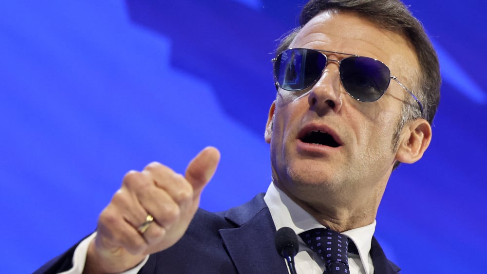 Emmanuel Macron à Davos lors du Forum économique mondial