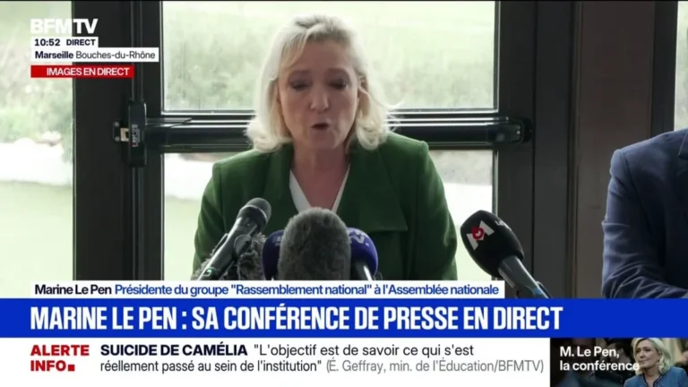 Marseille: Le Pen vise le PS et Allisio, offensive RN