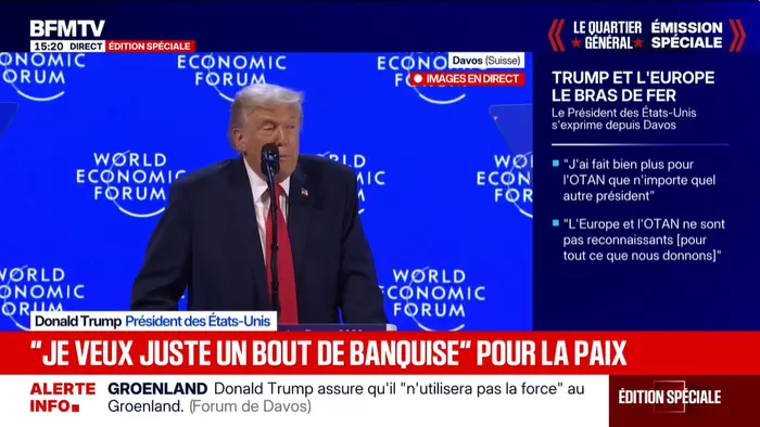 Trump à Davos lors du Forum économique mondial