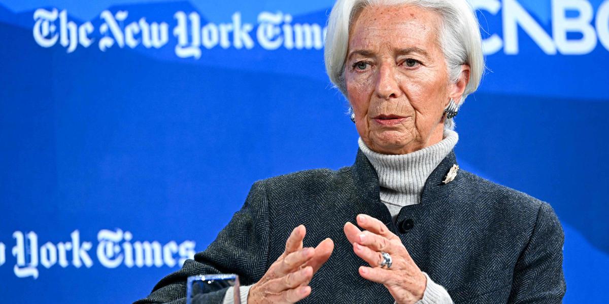 Christine Lagarde parle à Davos lors du forum