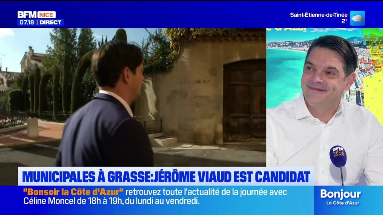 Jérôme Viaud lors de la campagne municipale à Grasse