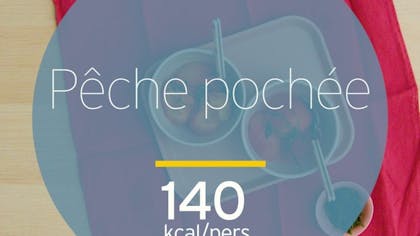 Pêche pochée à la mélisse