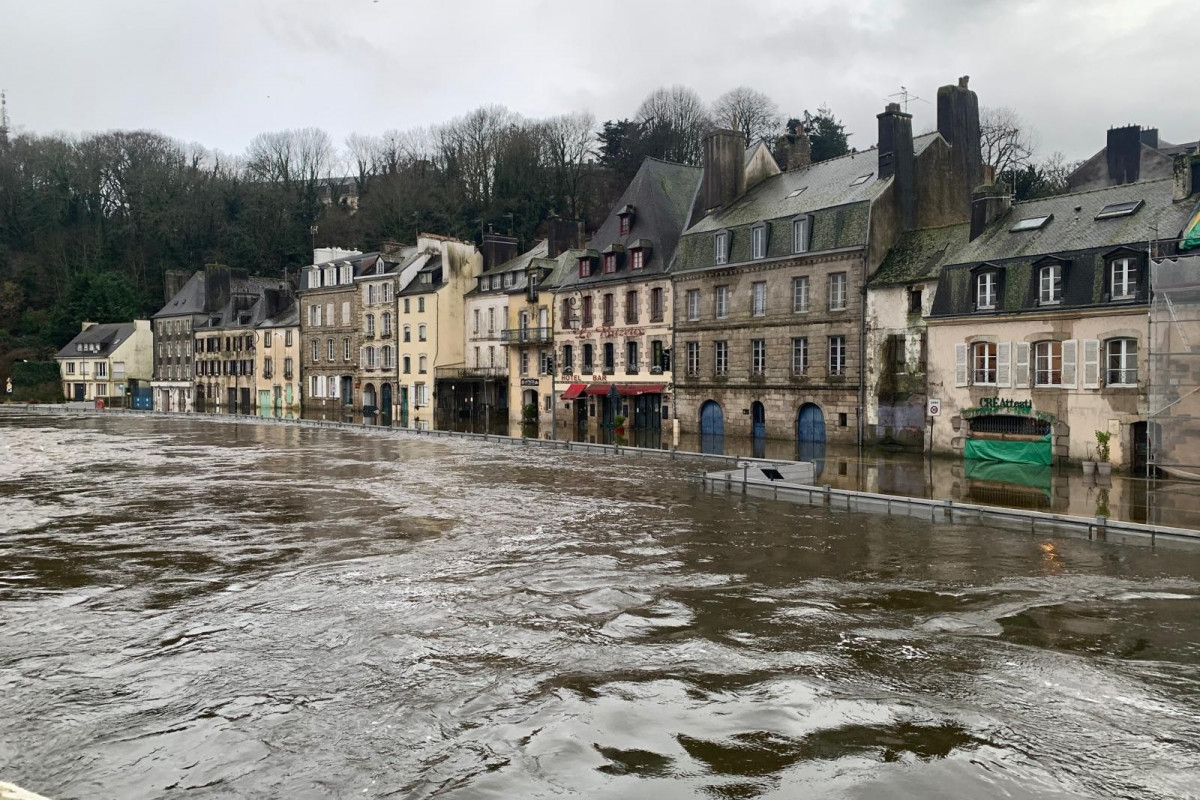 Quimperlé après la crue de la Laïta