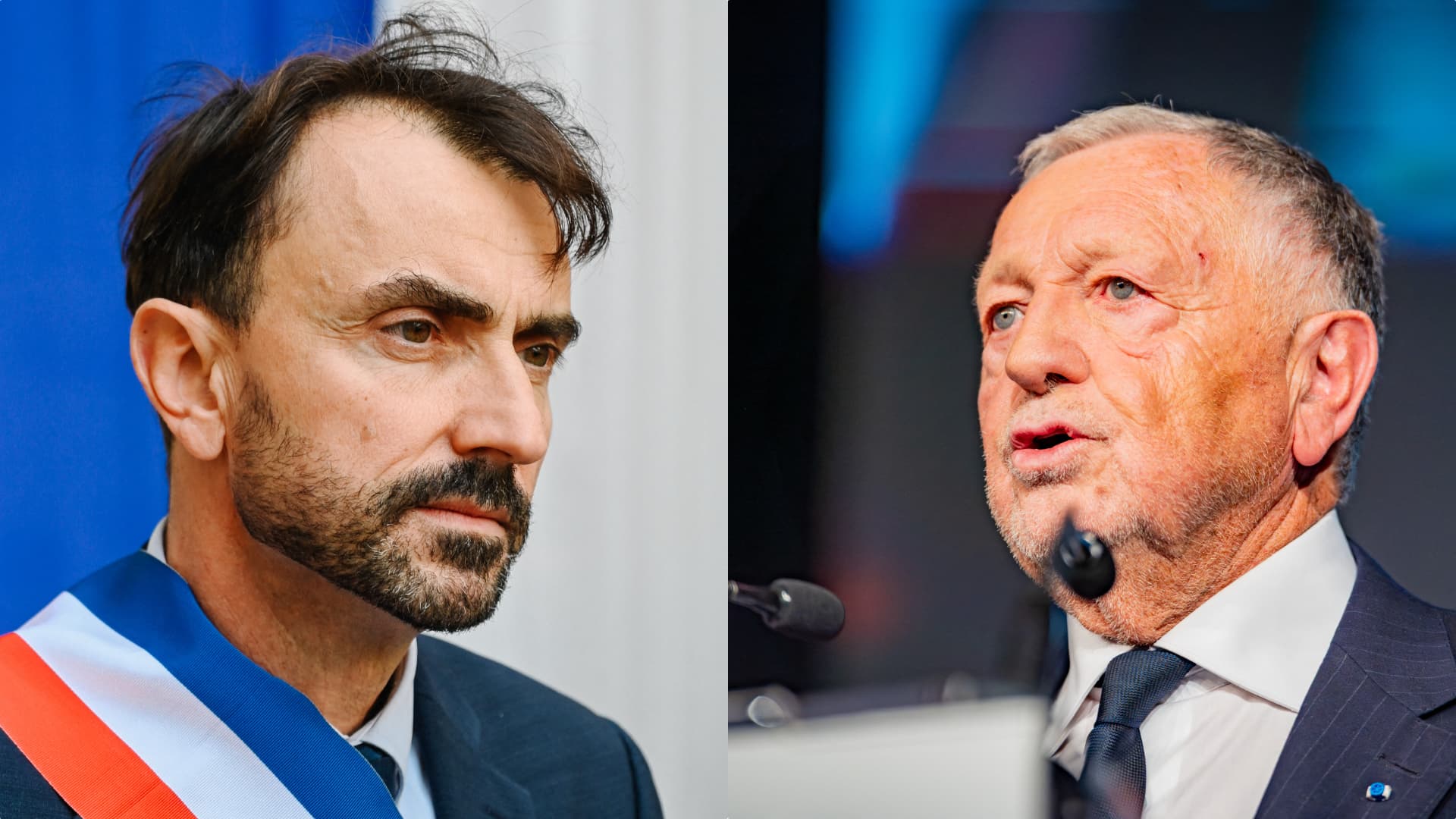 Grégory Doucet et Jean-Michel Aulas lors d’un meeting