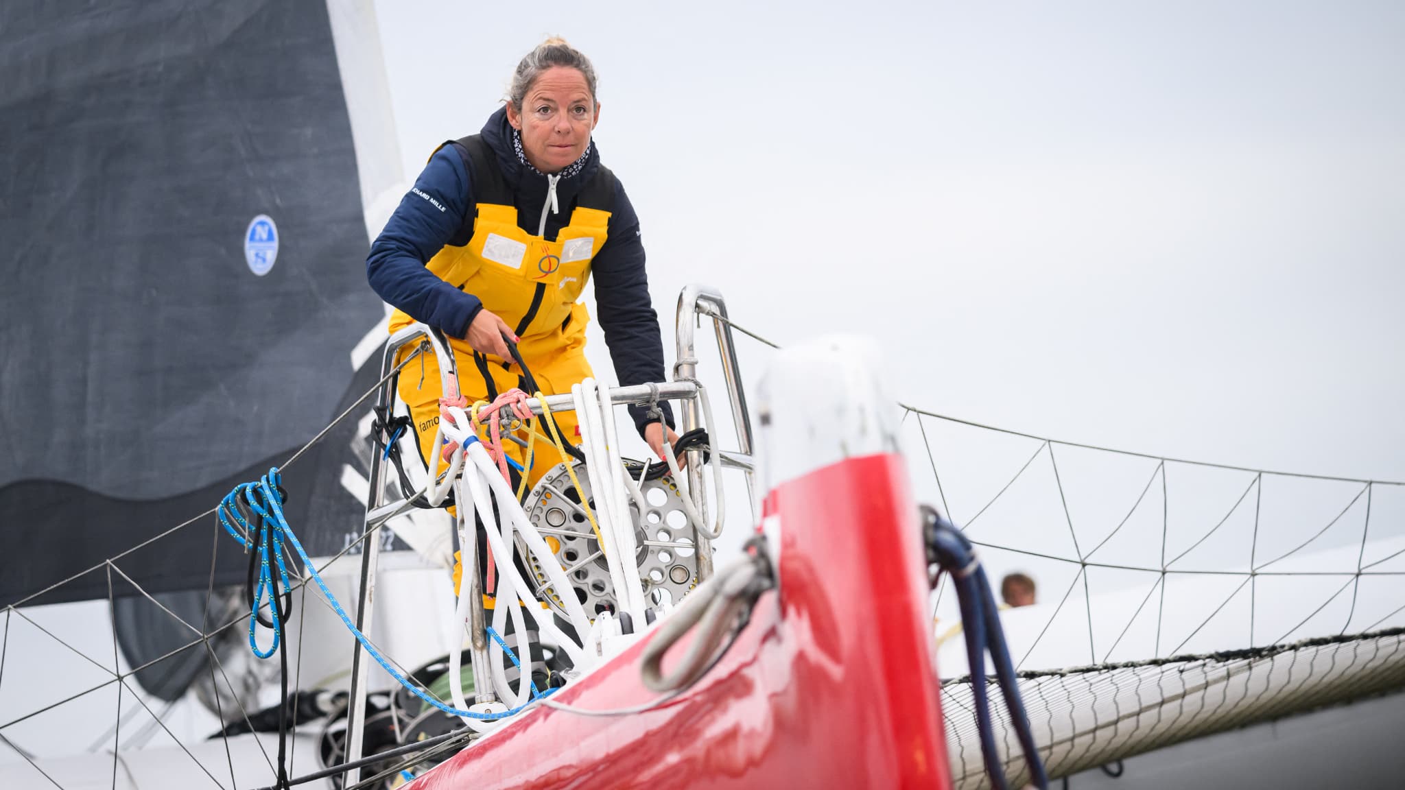 Alexia Barrier lors d'une étape de sa traversée du monde