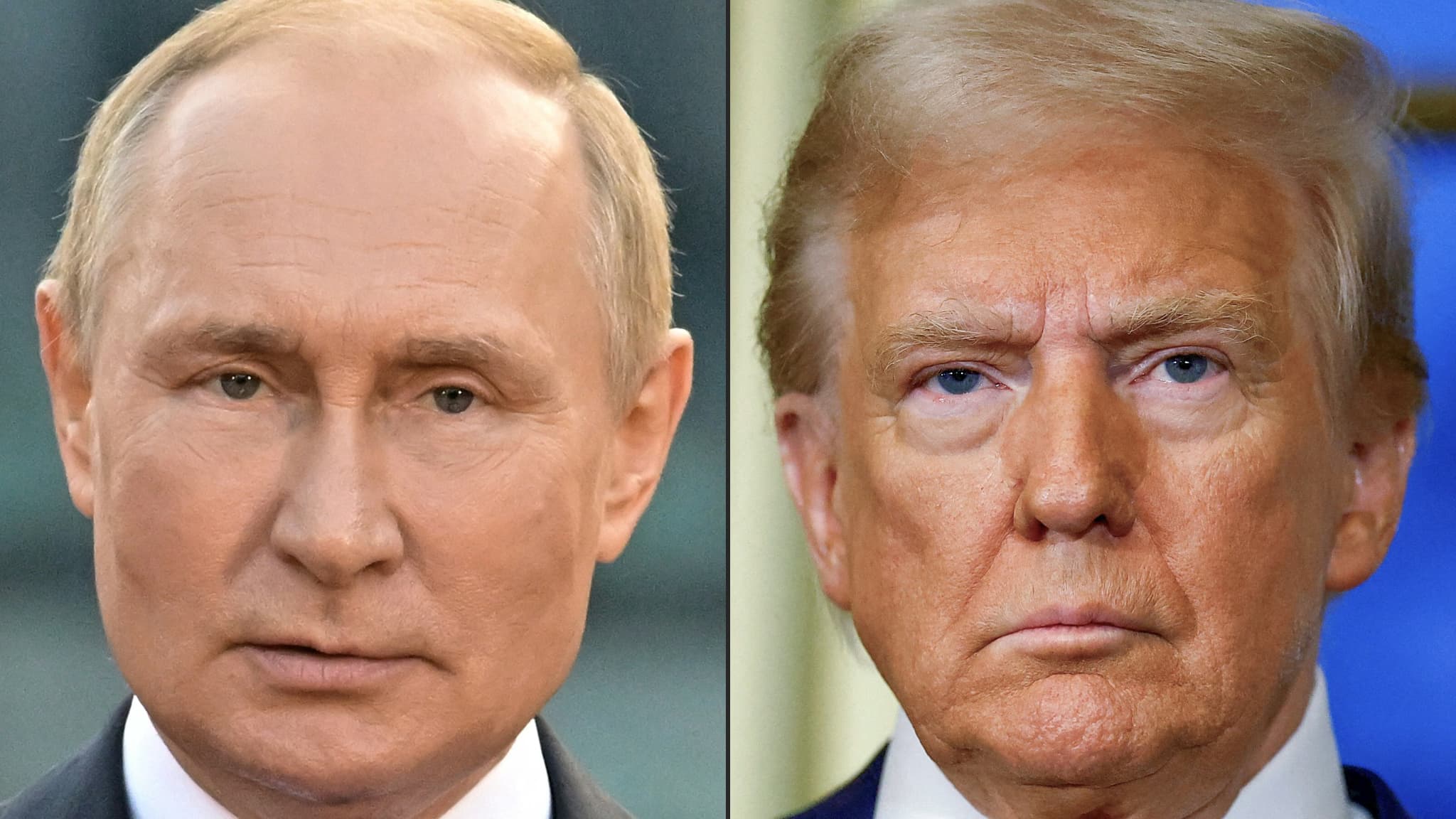 Montage Trump Poutine lors d'une conférence