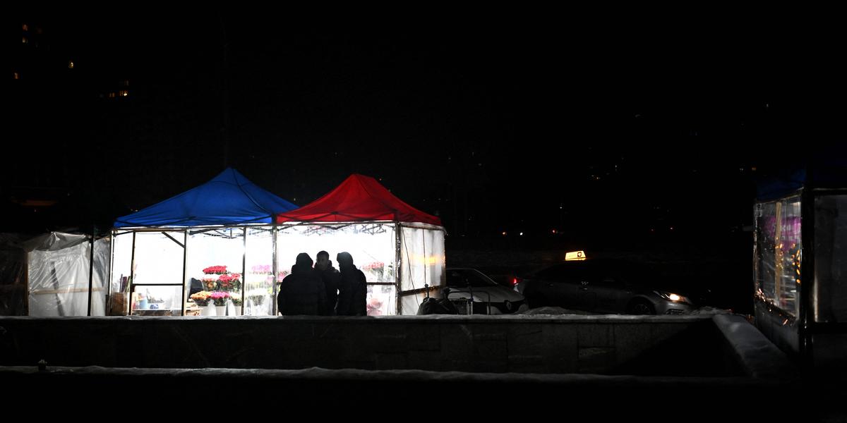 Vue générale des impacts dans l'est de l'Ukraine