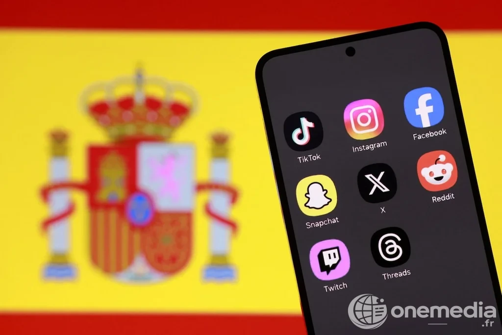 Visuel illustrant la régulation des réseaux sociaux et de l’IA en Espagne