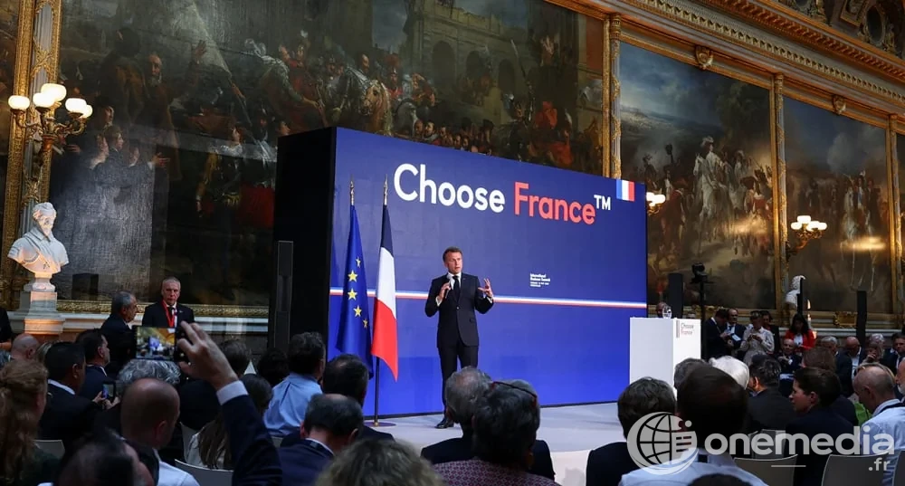 Emmanuel Macron au château de Versailles pour le sommet Choose France