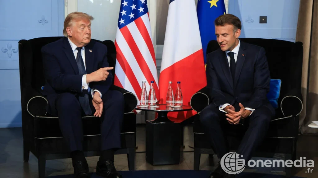 Donald Trump et Emmanuel Macron lors de leur rencontre bilatérale en marge du sommet du G7 à Évian, le 15 juin 2026.