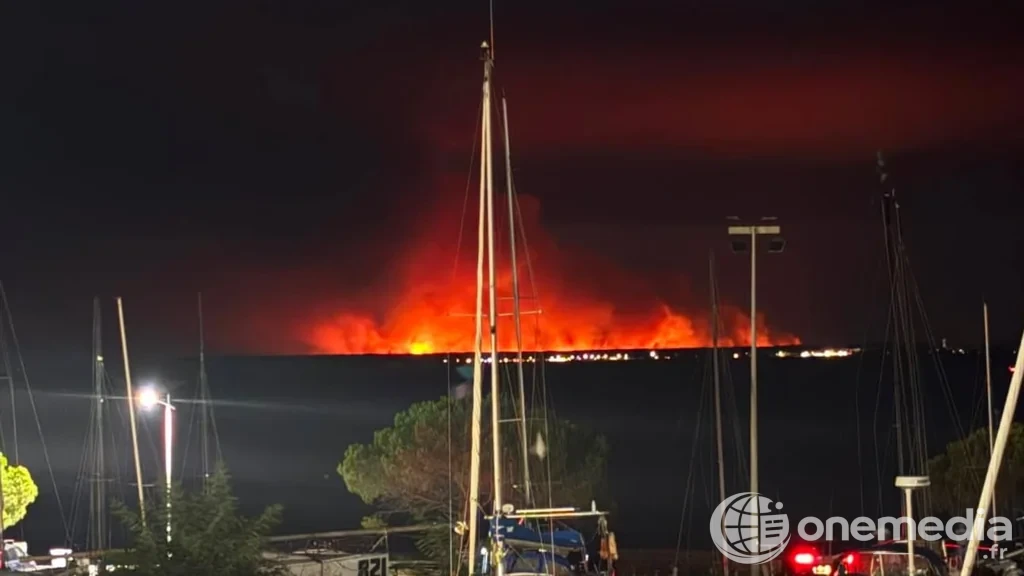 Panache de fumée de l'incendie de Saumos en Gironde, le 22 juillet 2026