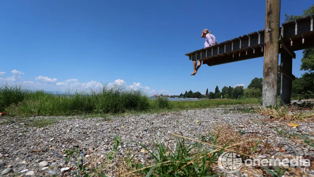 Rive asséchée du lac de Constance en Allemagne pendant l'été 2026