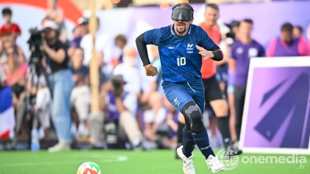 Frédéric Villeroux lors de la finale de l’Euro de cécifoot contre l’Angleterre